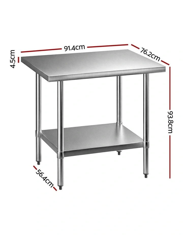 Cefito 914x762mm Stainless Steel Kitchen Bench 430 image 2