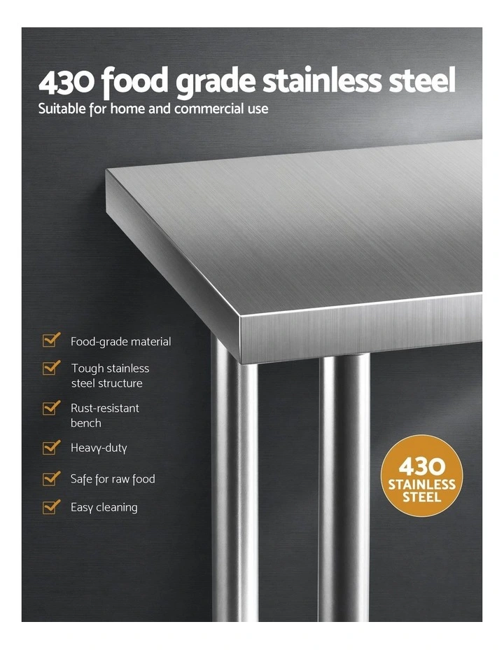 Cefito 914x762mm Stainless Steel Kitchen Bench 430 image 4