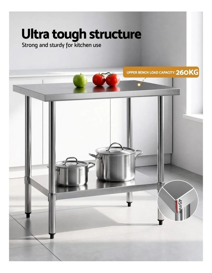 Cefito 914x762mm Stainless Steel Kitchen Bench 430 image 5