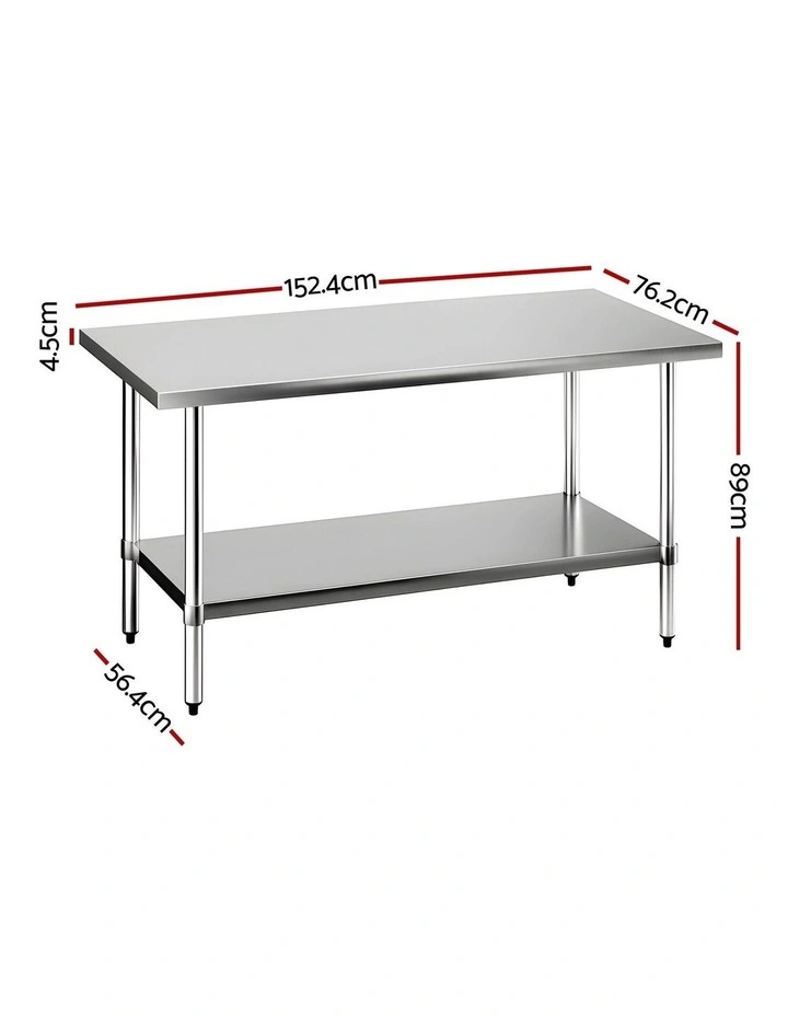 Cefito 1524x762mm Stainless Steel Kitchen Bench 430 image 2