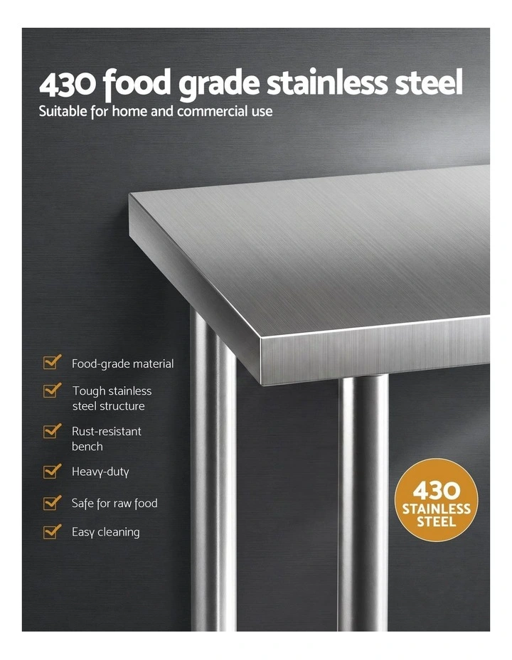 Cefito 1524x762mm Stainless Steel Kitchen Bench 430 image 4