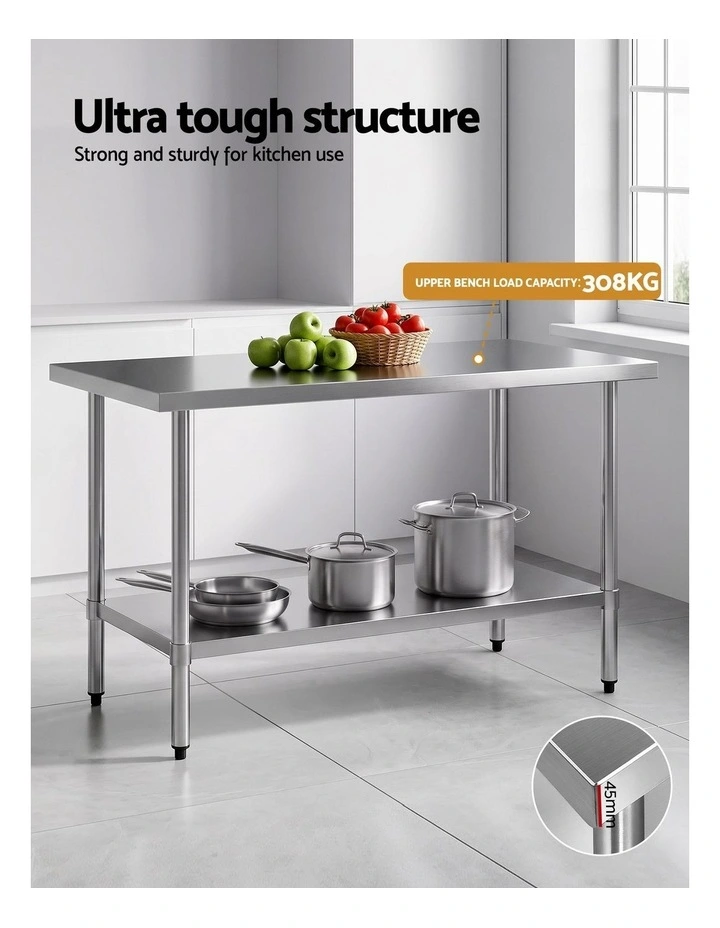Cefito 1524x762mm Stainless Steel Kitchen Bench 430 image 5