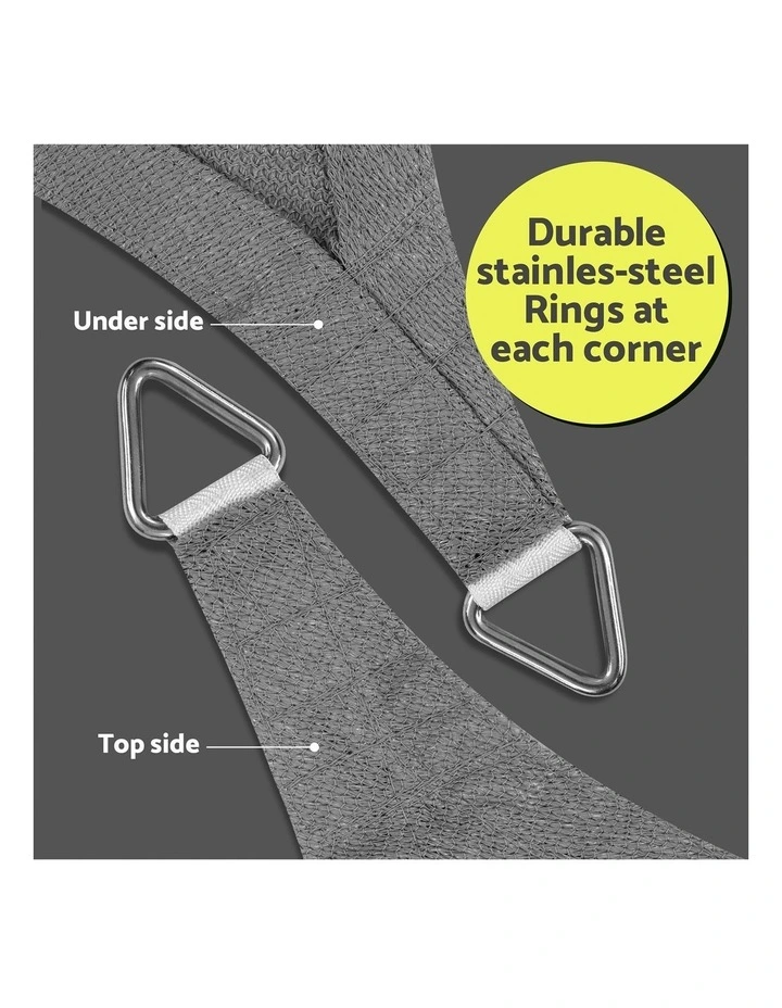 Instahut Sun Shade Sail Cloth 98% UV Block Outdoor Canopy Rectangle 2X5M Grey image 6