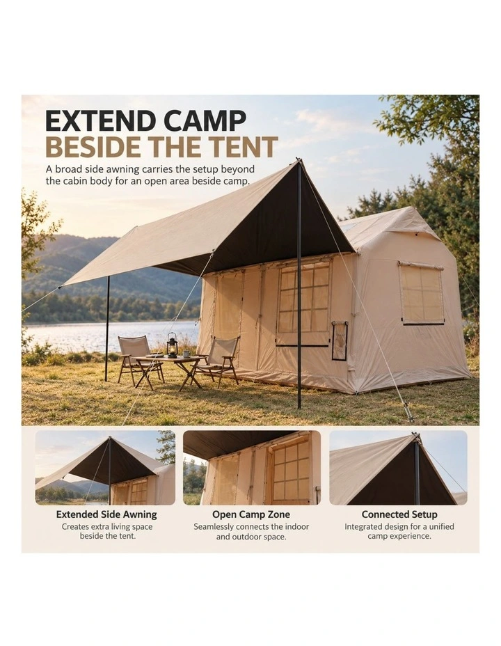 Weisshorn Inflatable Cabin Tent 300x400cm Side Awning Roof Skylight image 6