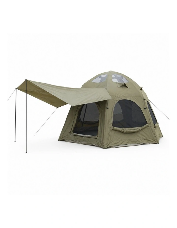 Weisshorn 4 Person Inflatable Camping Tent TC Canvas Sun Shade Rain-Ready image 1