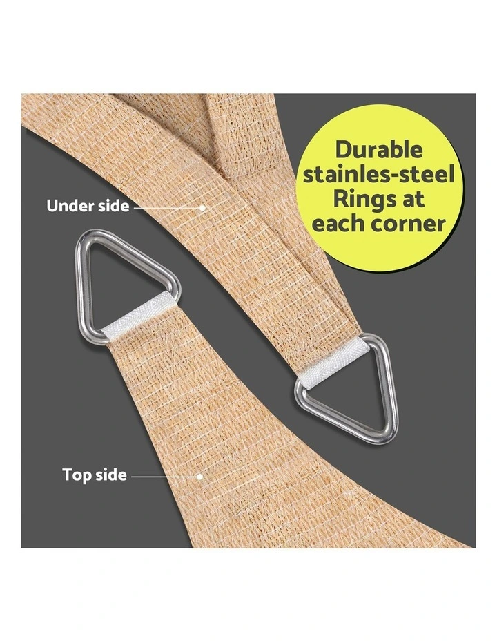Instahut Sun Shade Sail Cloth 98% UV Block Outdoor Canopy Rectangle 5X9M Beige image 6