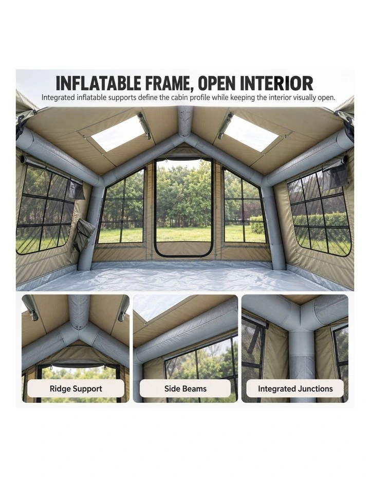 Weisshorn Inflatable Camping Tent Cabin Style with Skylight Mesh 300x265cm image 3