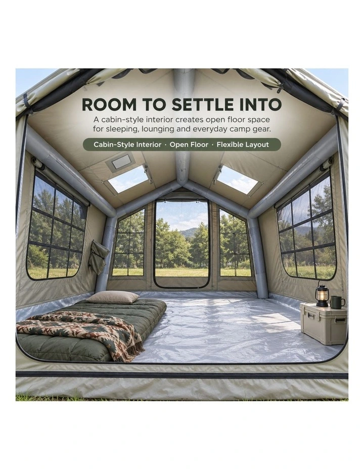 Weisshorn Inflatable Camping Tent Cabin Style with Skylight Mesh 300x265cm image 4