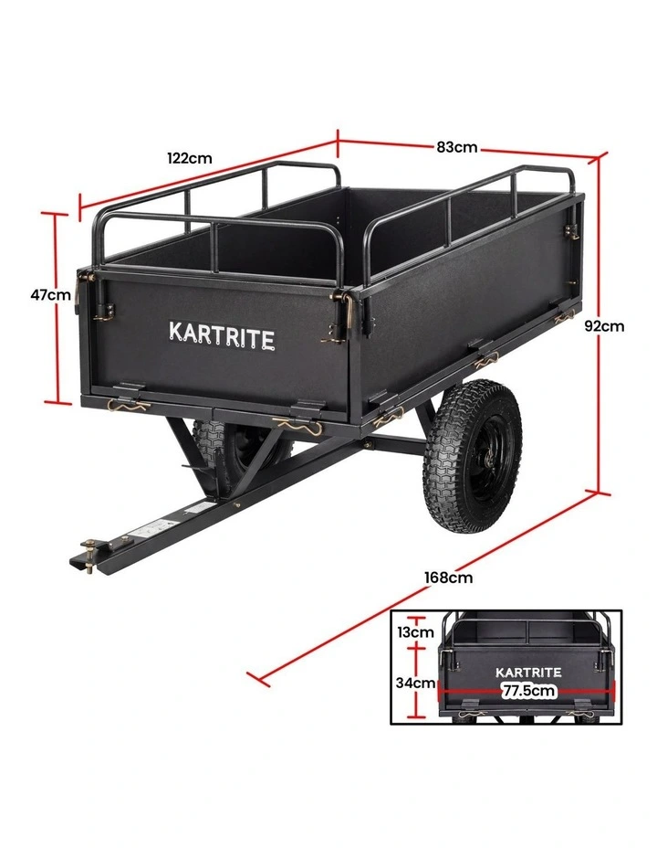 Kartrite 430kg Heavy-Duty Steel Dump Cart with Foot Pedal Dumping System image 3