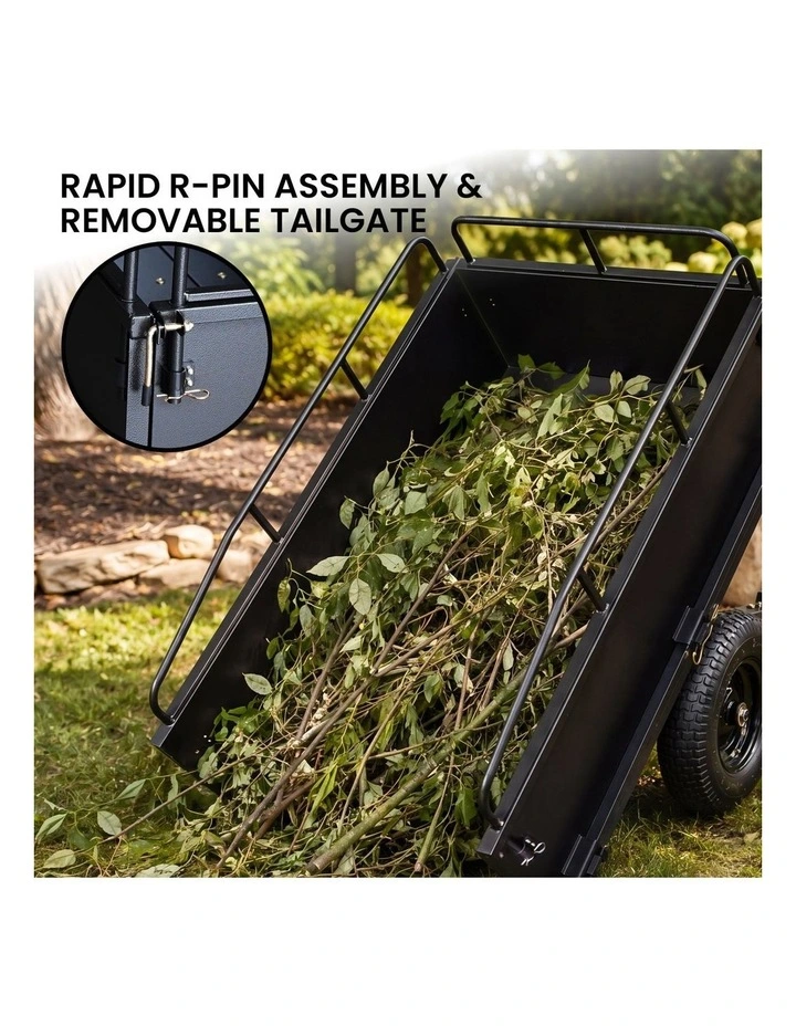 Kartrite 430kg Heavy-Duty Steel Dump Cart with Foot Pedal Dumping System image 4