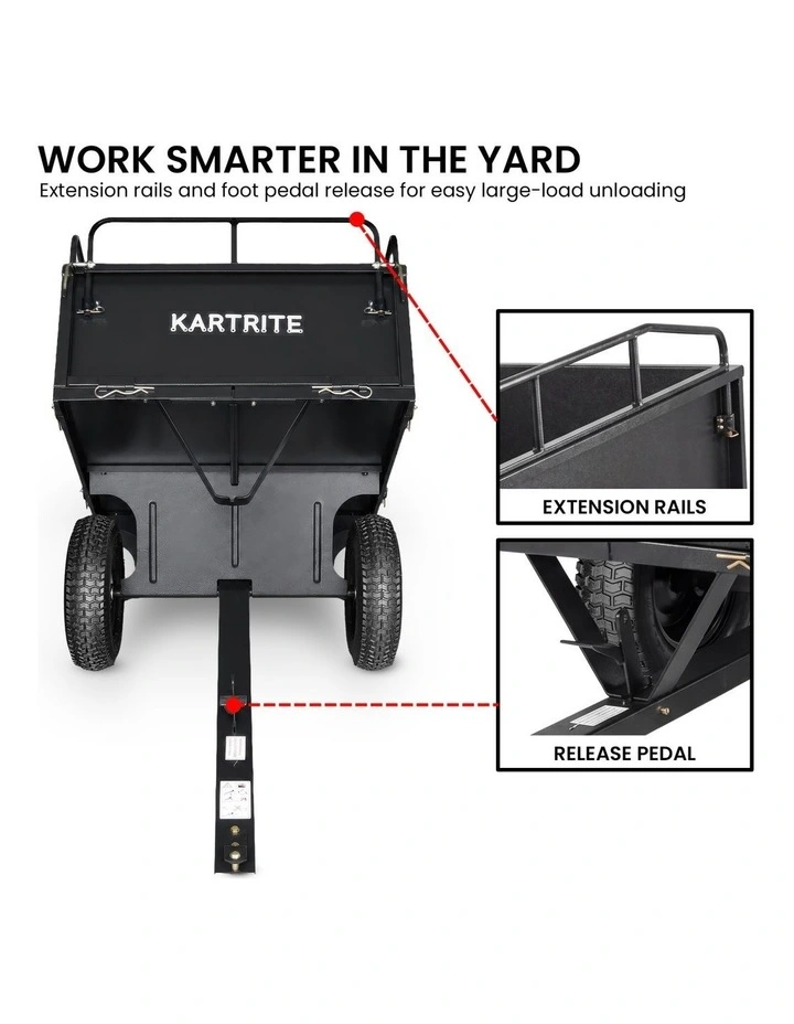 Kartrite 430kg Heavy-Duty Steel Dump Cart with Foot Pedal Dumping System image 5