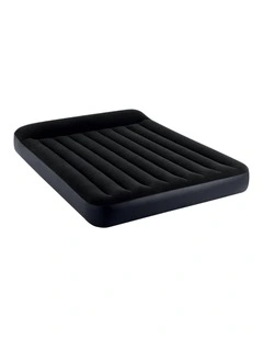 Intex Dura-Beam Classic Inflatable Queen Airbed Mattress with Pillow Rest Black