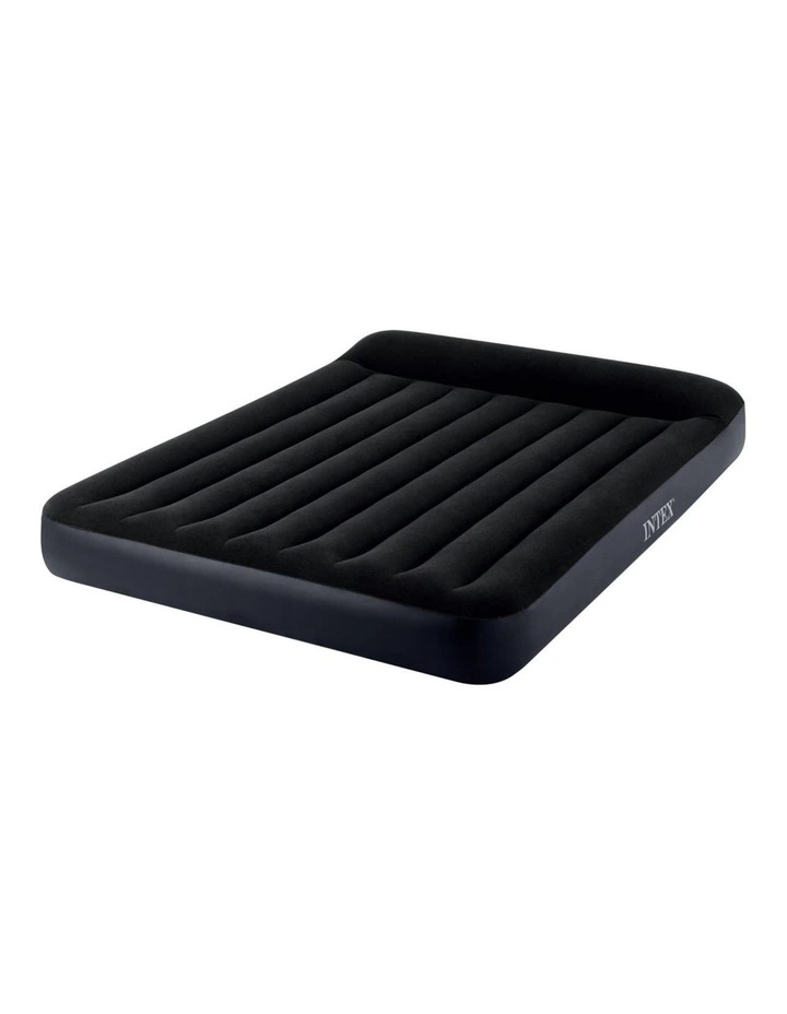 Intex Dura-Beam Classic Inflatable Queen Airbed Mattress with Pillow Rest Black image 3