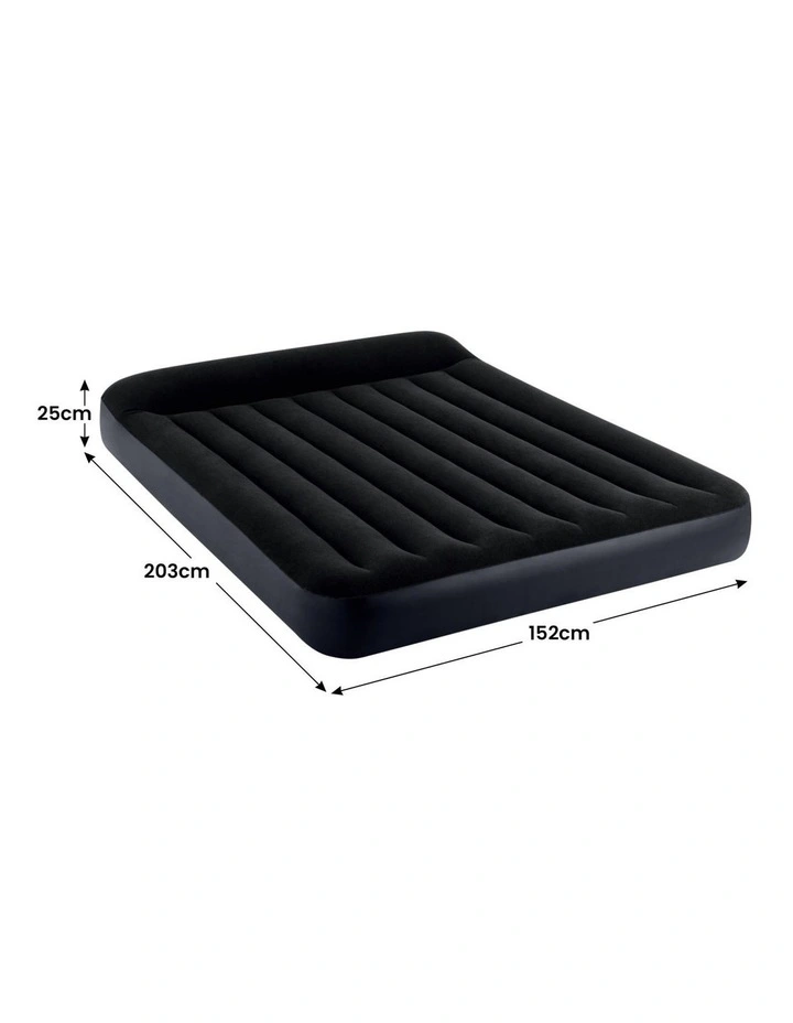 Intex Dura-Beam Classic Inflatable Queen Airbed Mattress with Pillow Rest Black image 4