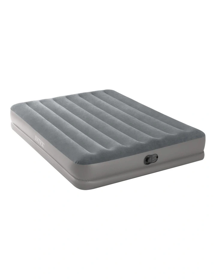 Intex Queen Dura-Beam Prestige Gray Airbed with Fastfill USB Pump image 1