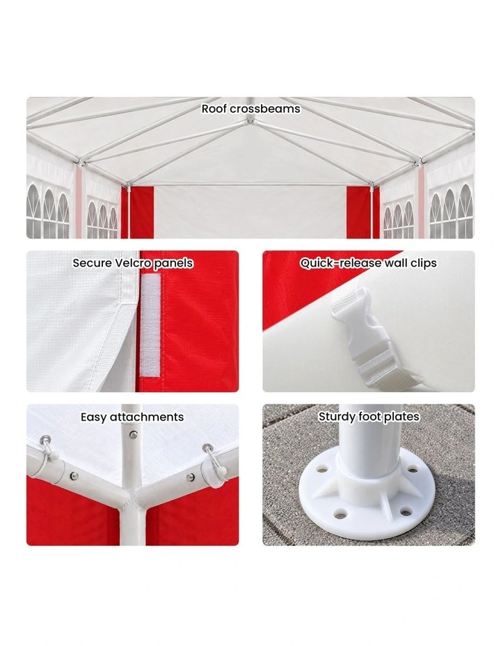 Wallaroo 4x8m Outdoor Event Wedding Marquee Tent Gazebo Canopy Red image 4