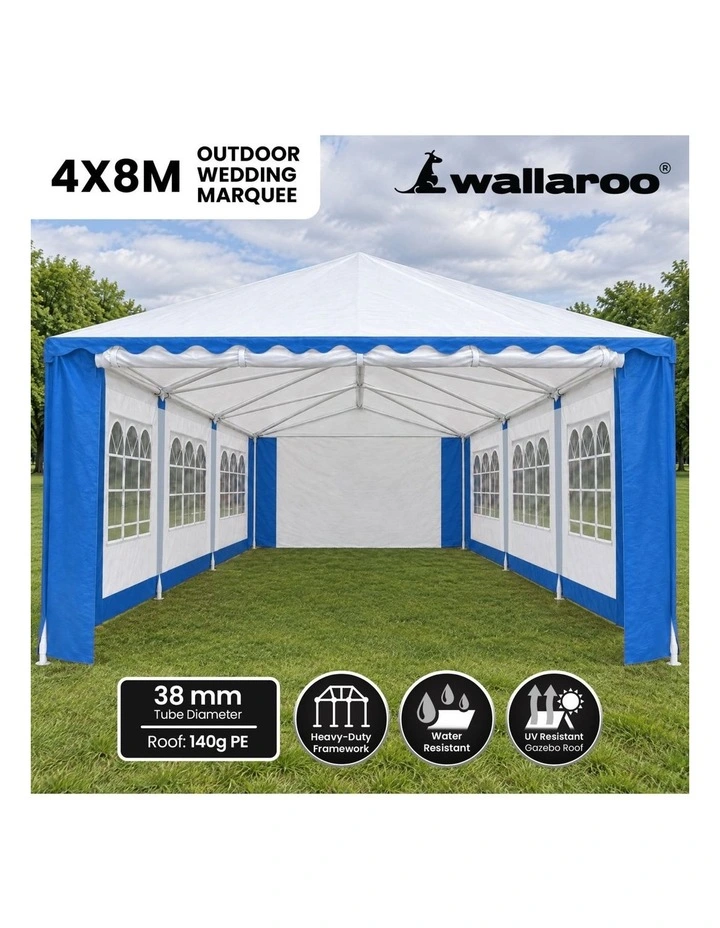 4x8 Outdoor Event Wedding Marquee Tent Blue image 2