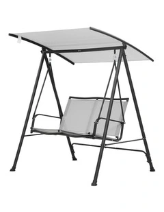 Gardeon Outdoor Swing Chair with Adjustable Canopy 142cmx172cm Stand Grey