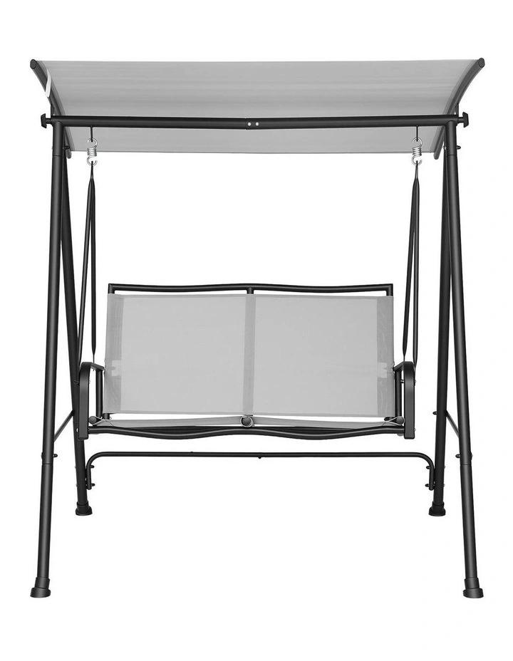 Gardeon Outdoor Swing Chair with Adjustable Canopy 142cmx172cm Stand Grey image 3