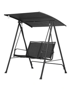 Gardeon Outdoor Swing Chair with Adjustable Canopy 142cmx172cm Stand Black