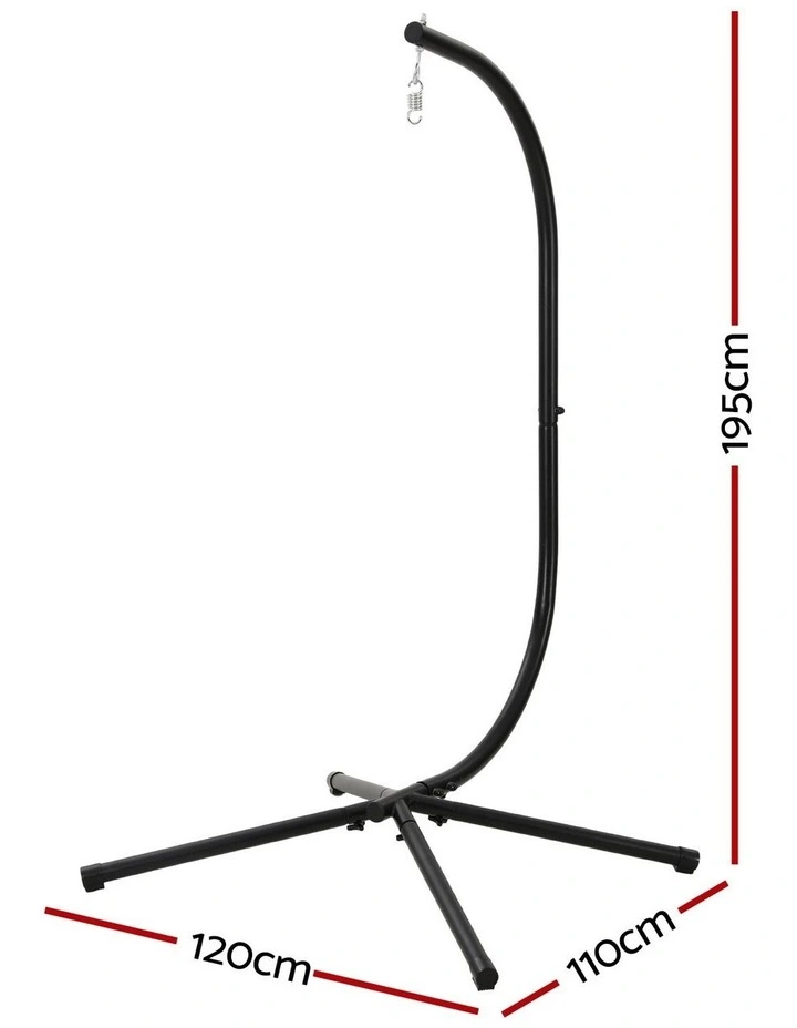 Gardeon Hammock Stand 150kg Capacity Metal Frame for Hanging Chairs Black image 2