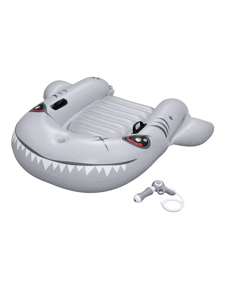 Bestway Shark Ride-On Pool Float Toy Floaties for Kids 45kg Capacity Grey image 1
