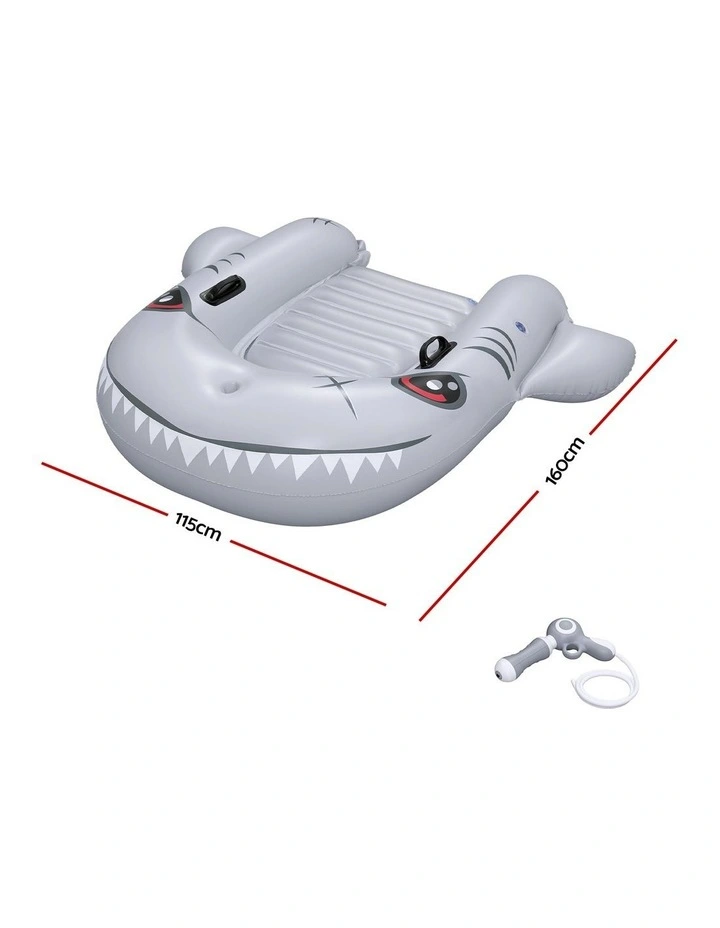 Bestway Shark Ride-On Pool Float Toy Floaties for Kids 45kg Capacity Grey image 2