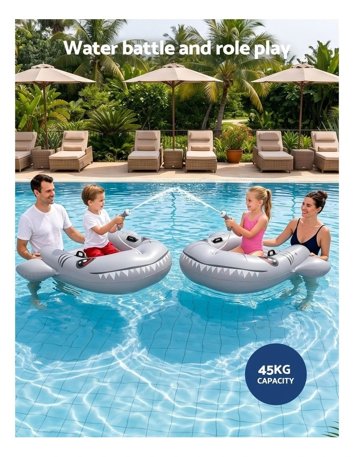 Bestway Shark Ride-On Pool Float Toy Floaties for Kids 45kg Capacity Grey image 4