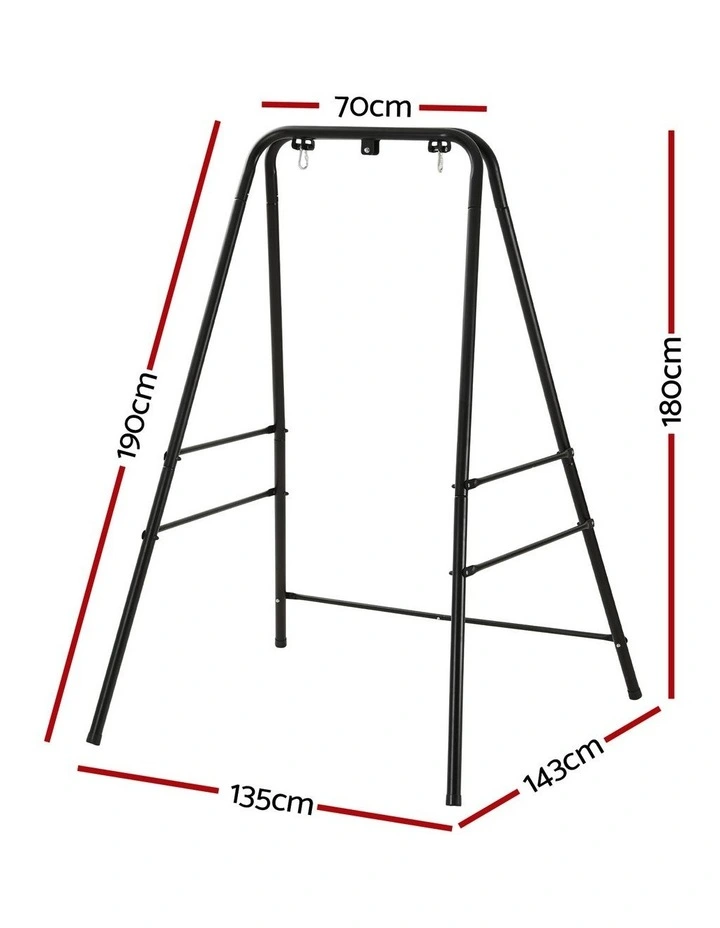 Gardeon Hammock Stand 135cm x180cm Steel Frame for Hanging Chairs Black image 2