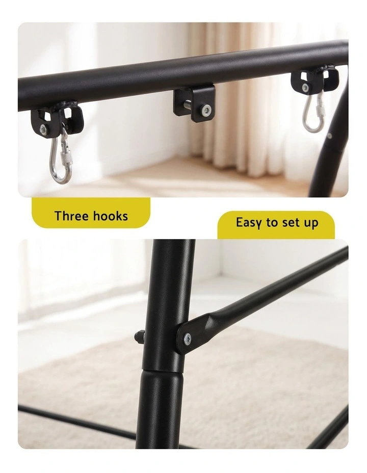 Gardeon Hammock Stand 135cm x180cm Steel Frame for Hanging Chairs Black image 5