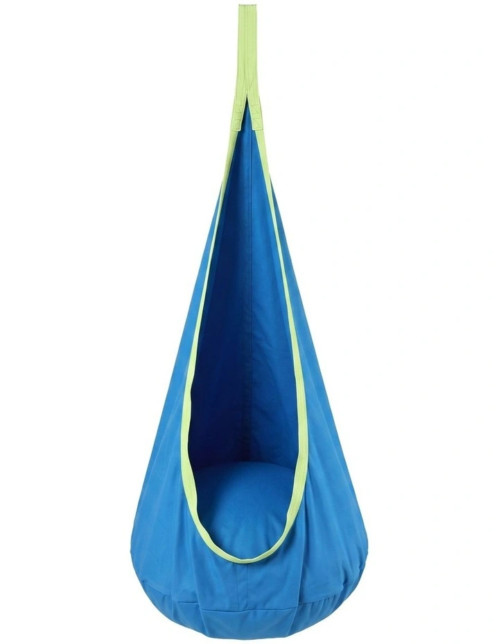 Gardeon Kids Hammock Chair Camping 70cmx150cm with Cushion Storage Bag Blue image 1