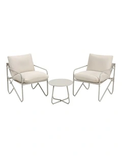 Gardeon Outdoor Bistro Set 3 Piece Patio Furniture Conversation Table and Chairs Khaki