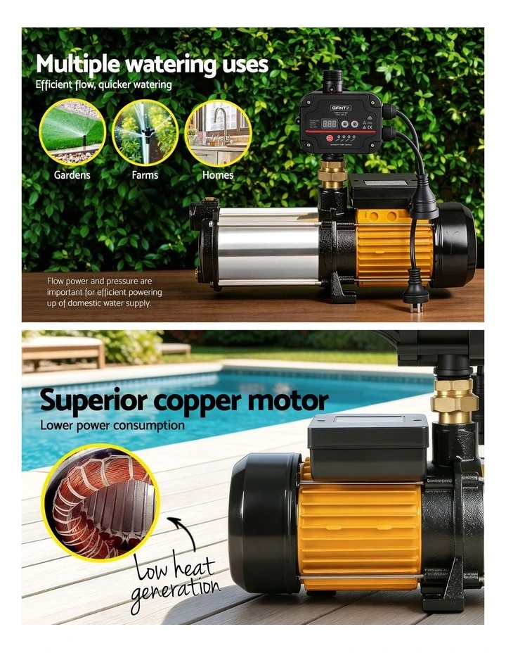 Giantz 5-Stage Water Pump Auto Controller Farm Irrigation Stainless Max. 2500W image 4