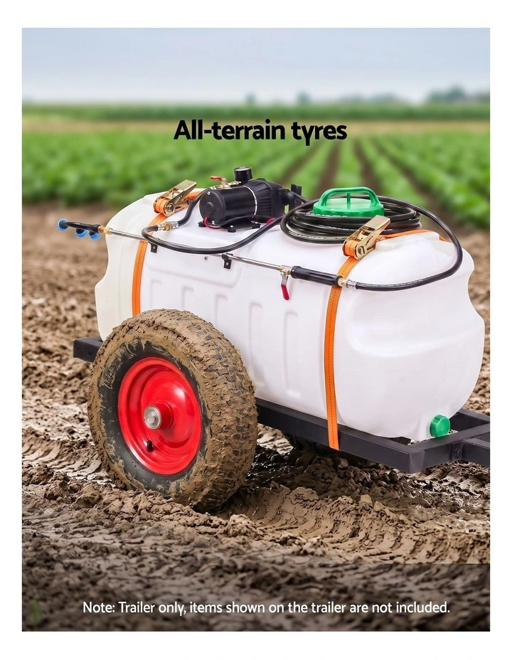 Giantz 150kg ATV Garden Trailer Weed Sprayer Tow Behind Cart Ride on Mower Attachment Black image 5