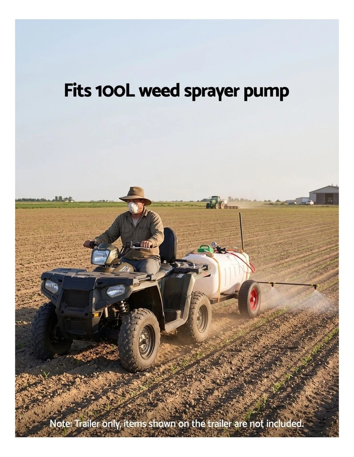 Giantz 150kg ATV Garden Trailer Weed Sprayer Tow Behind Cart Ride on Mower Attachment Black image 6