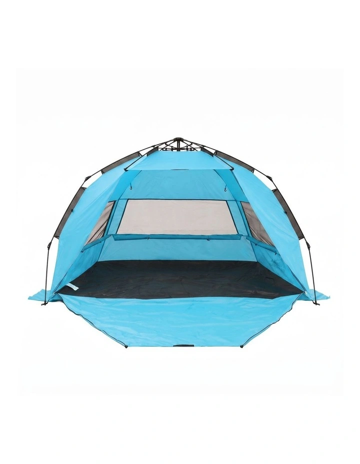 Weisshorn Beach Tent 3-4 Person Pop Up Sun Shade UPF 50 Automatic Outdoor Blue image 1