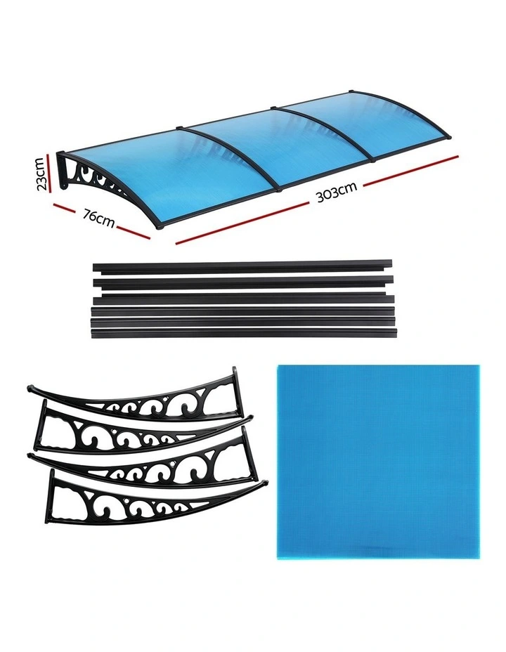 Instahut Window Door Awning 1mx3m Blue image 2