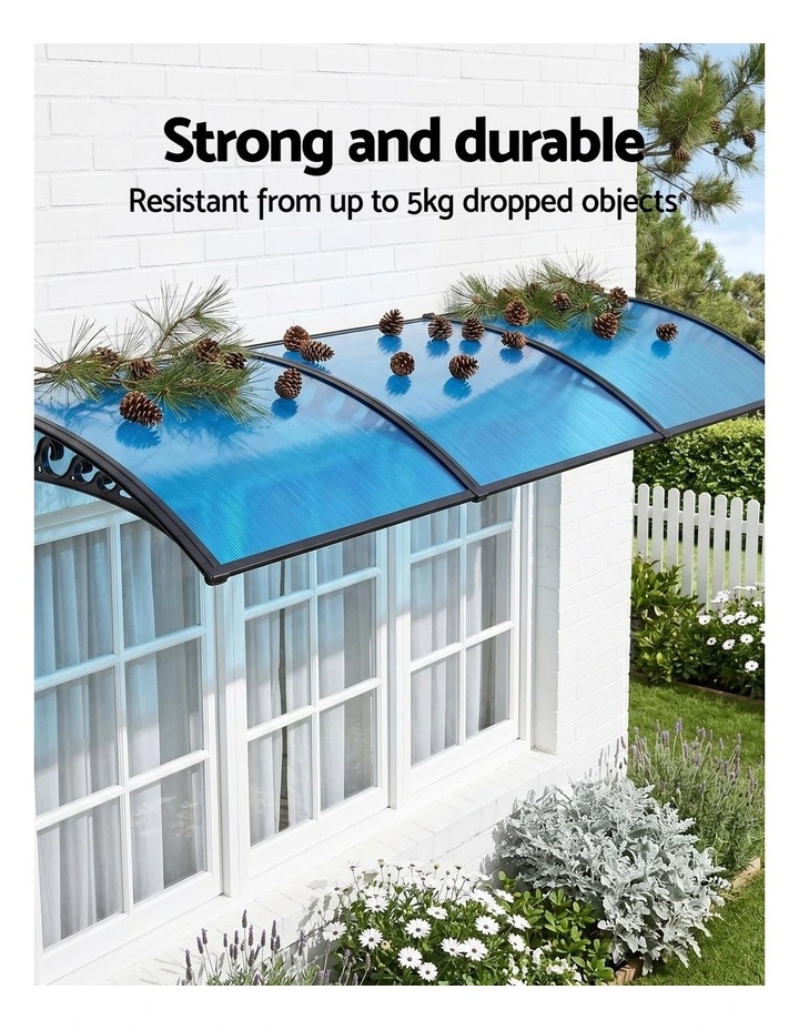 Instahut Window Door Awning 1mx3m Blue image 4