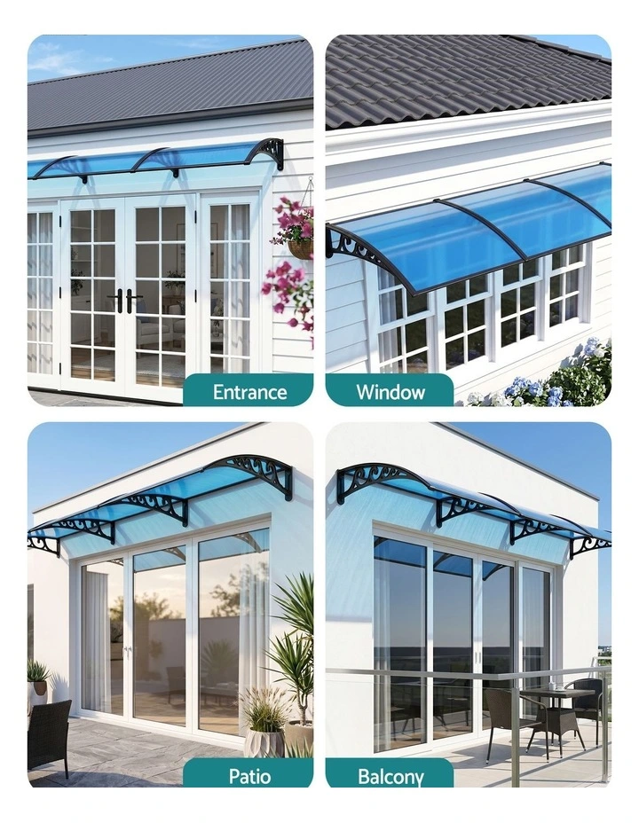 Instahut Window Door Awning 1mx3m Blue image 5