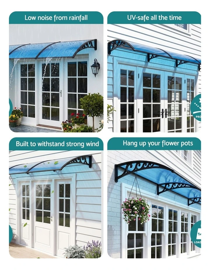 Instahut Window Door Awning 1mx3m Blue image 6