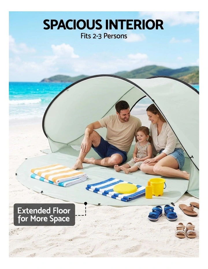 Weisshorn Pop Up Beach Tent UPF 50  Sun Shade Shelter 2-3 Person Camping image 4