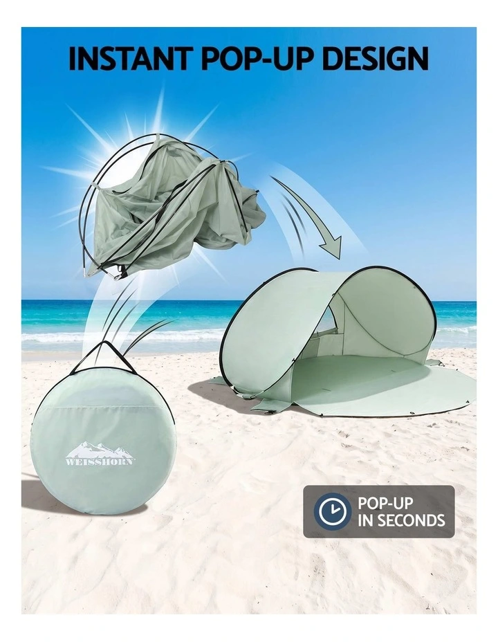 Weisshorn Pop Up Beach Tent UPF 50  Sun Shade Shelter 2-3 Person Camping image 6