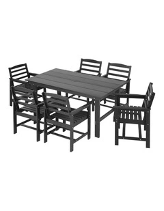 Gardeon 7 Piece Outdoor Dining Set Patio HDPE Table and Chairs Garden Furniture