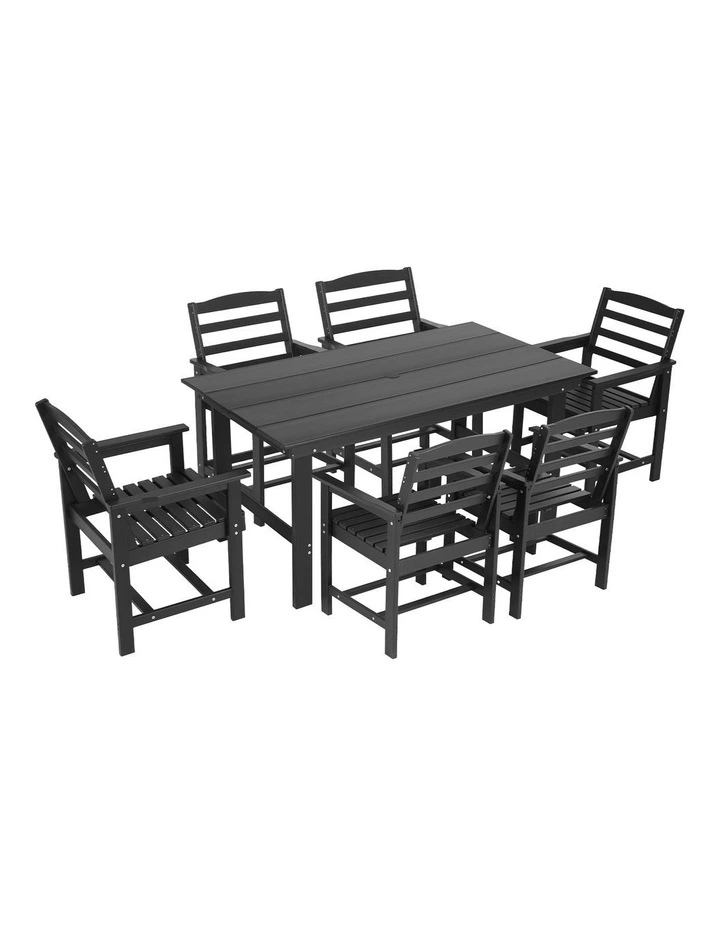 Gardeon 7 Piece Outdoor Dining Set Patio HDPE Table and Chairs Garden Furniture image 3