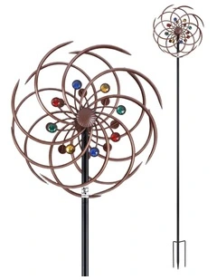 Gardeon Garden Windmill Metal Wind Spinner Double Layer 190cm Bronze