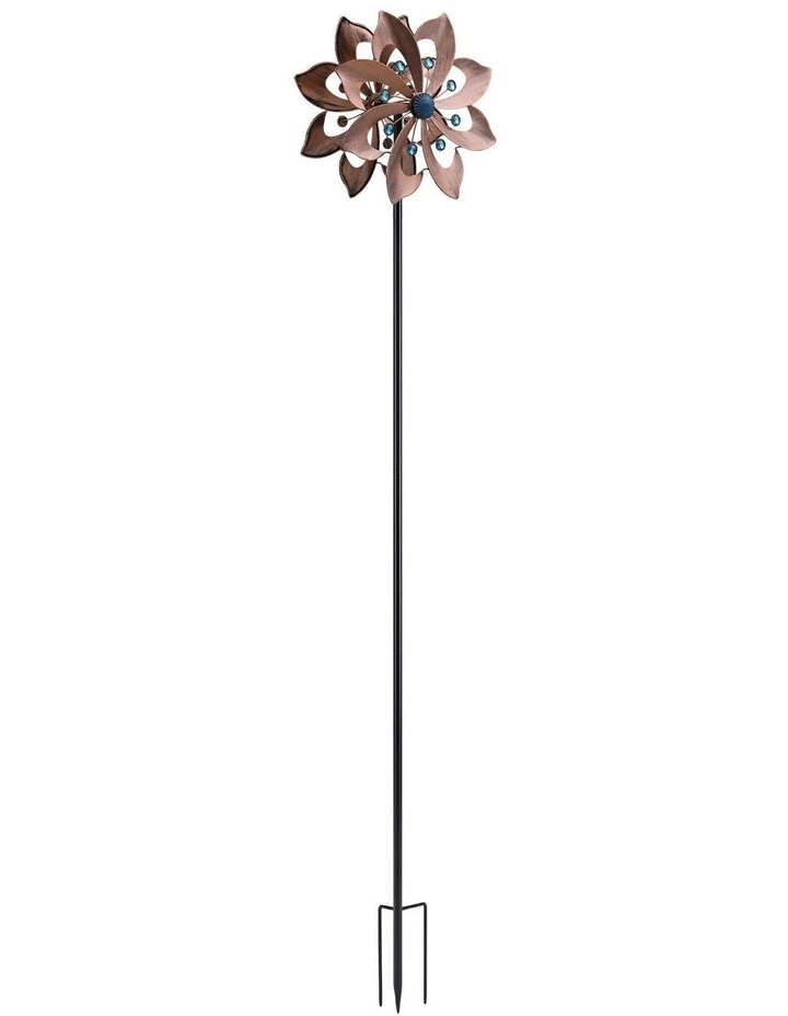 Gardeon Garden Windmill Double Layer Metal Wind Spinner 190cm Bronze image 3