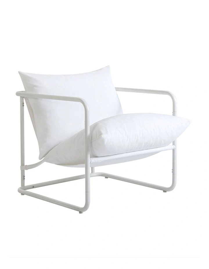 Outdoor Armchair Patio Chair Stainless Steel in White image 1