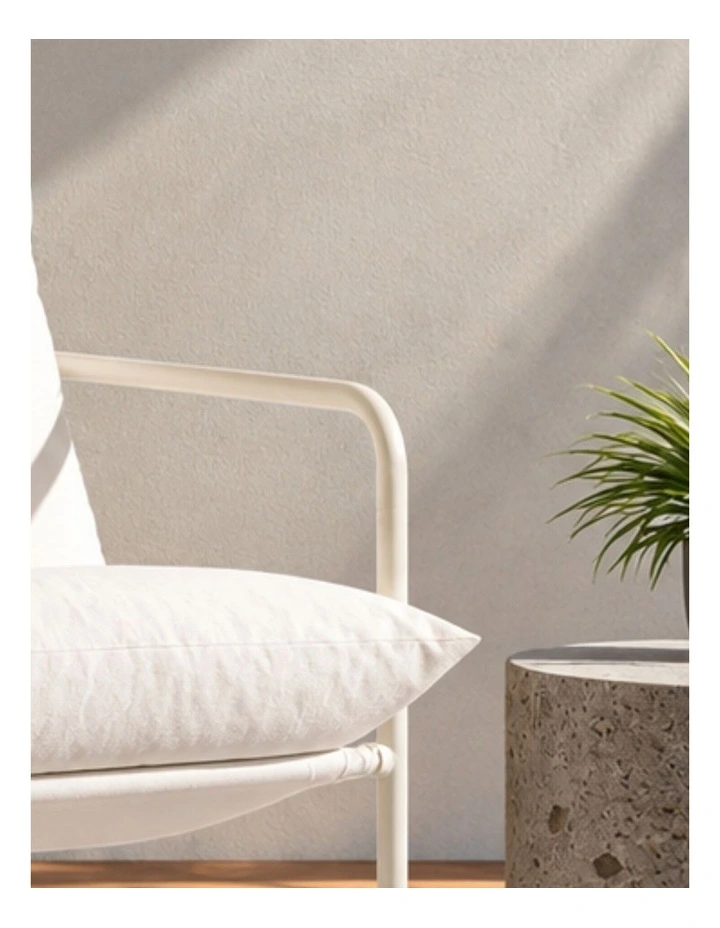 Outdoor Armchair Patio Chair Stainless Steel in White image 3