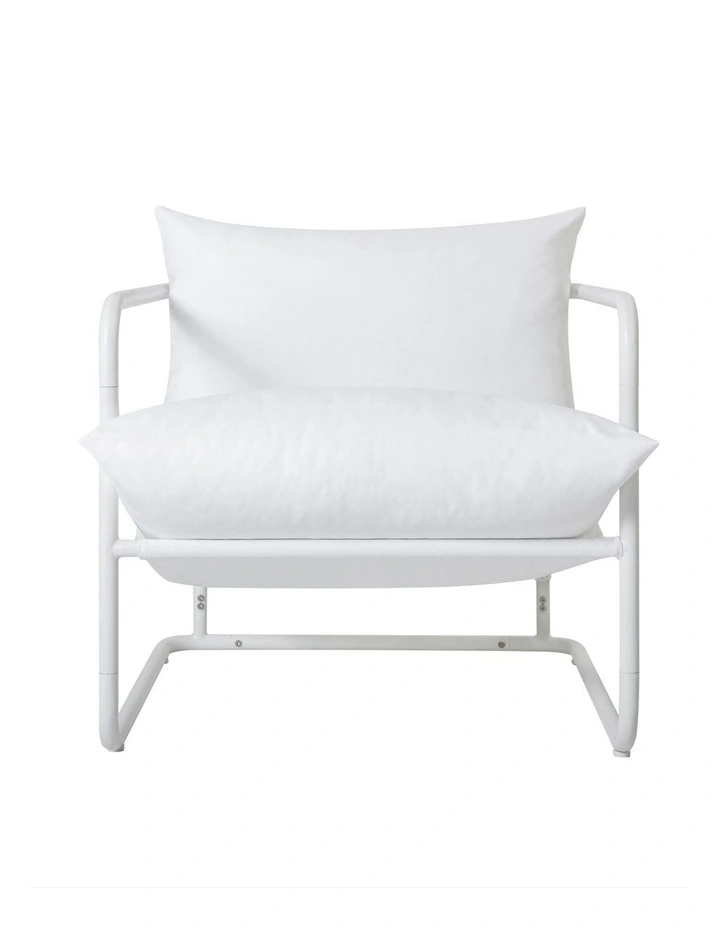 Outdoor Armchair Patio Chair Stainless Steel in White image 4