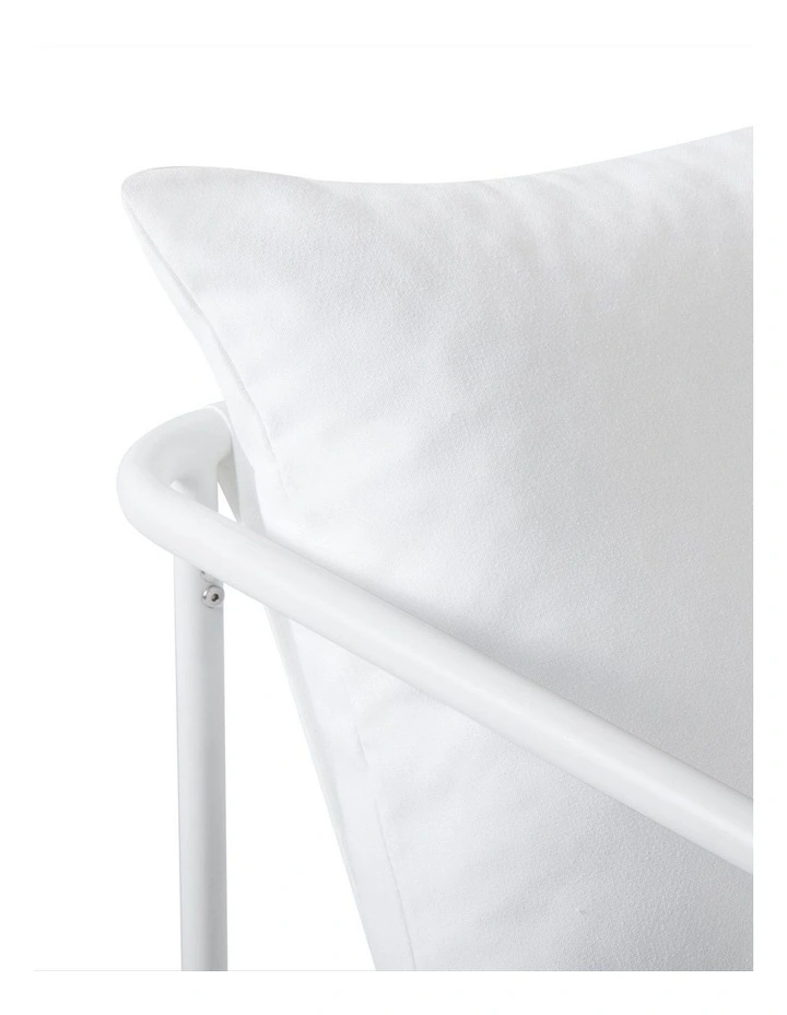 Outdoor Armchair Patio Chair Stainless Steel in White image 5